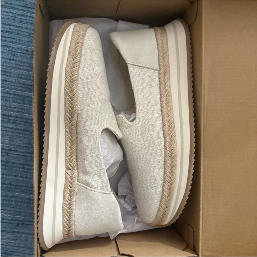 Toms Cream Platform Loafers